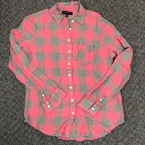 Coral and gray flannel